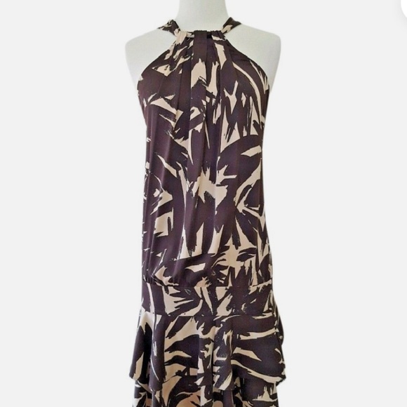 DVF silk sleeveless ruffle hem halter dress size 0 - Picture 1 of 10